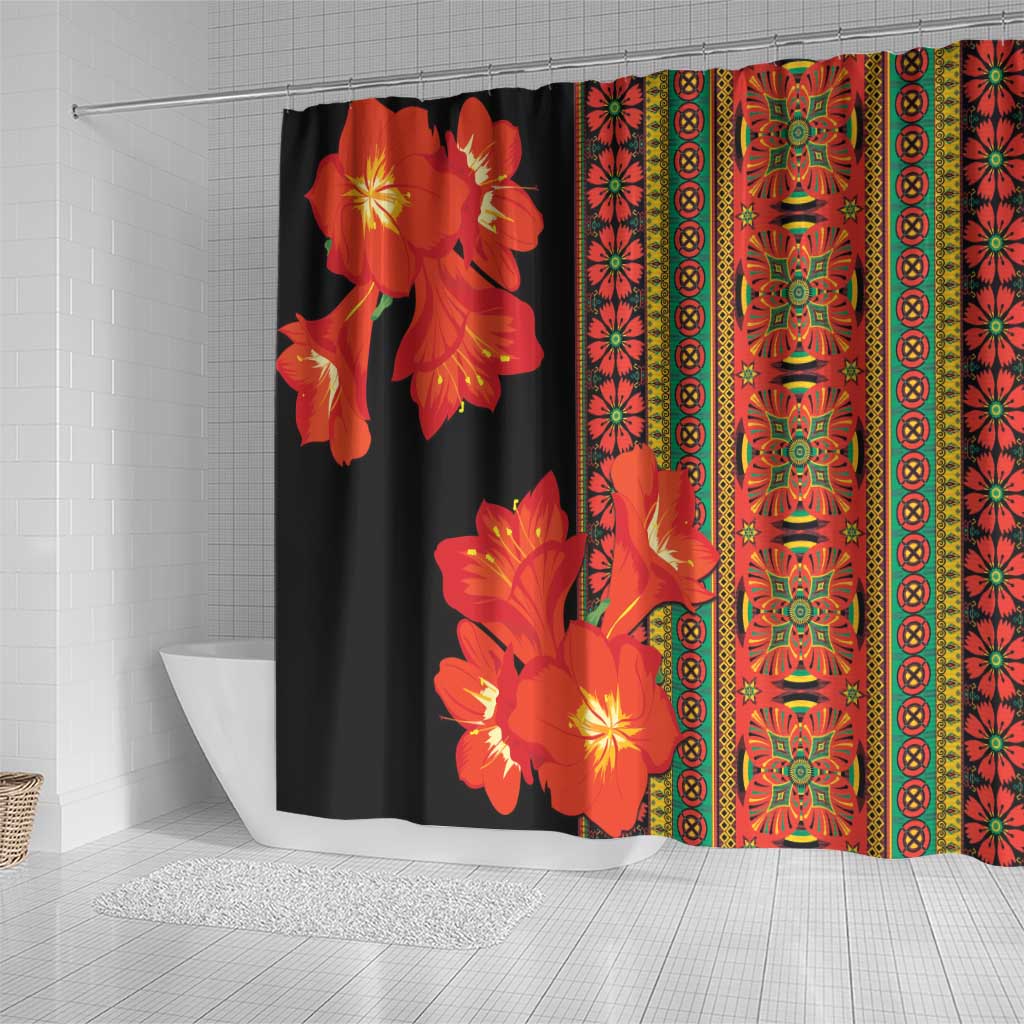 Africa Beauty Clivia Miniata Flowers Shower Curtain