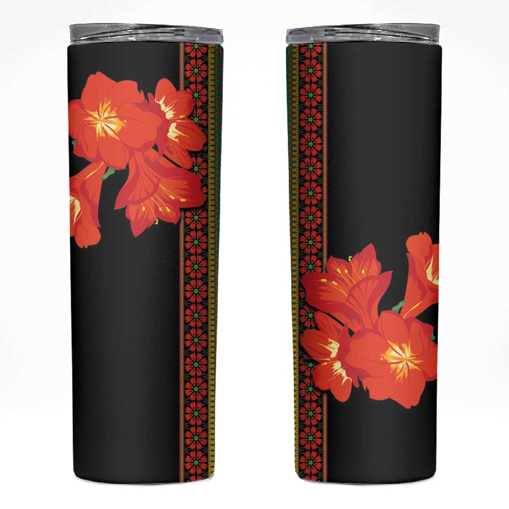 Africa Beauty Clivia Miniata Flowers Skinny Tumbler - Wonder Print Shop