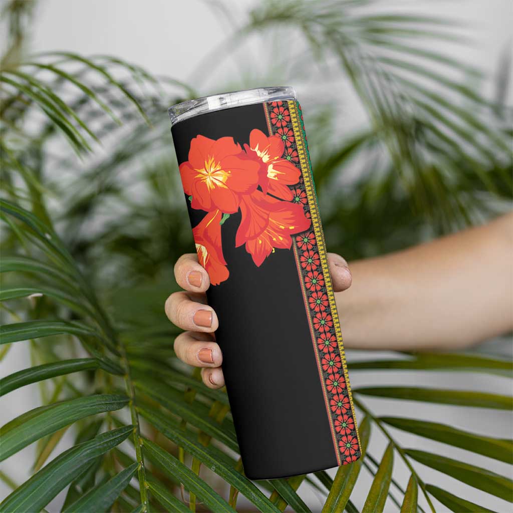 Africa Beauty Clivia Miniata Flowers Skinny Tumbler - Wonder Print Shop