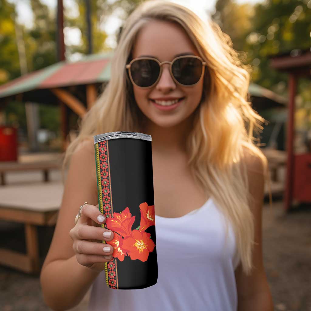 Africa Beauty Clivia Miniata Flowers Skinny Tumbler - Wonder Print Shop