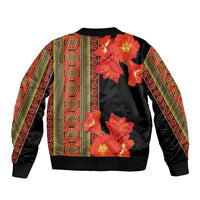 Africa Beauty Clivia Miniata Flowers Sleeve Zip Bomber Jacket - Wonder Print Shop