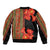 Africa Beauty Clivia Miniata Flowers Sleeve Zip Bomber Jacket - Wonder Print Shop