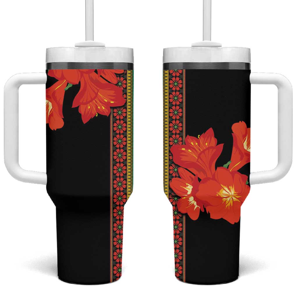 Africa Beauty Clivia Miniata Flowers Tumbler With Handle - Wonder Print Shop