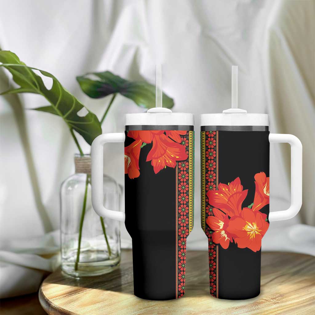 Africa Beauty Clivia Miniata Flowers Tumbler With Handle - Wonder Print Shop