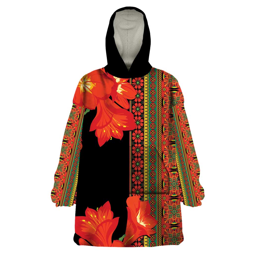 Africa Beauty Clivia Miniata Flowers Wearable Blanket Hoodie - Wonder Print Shop