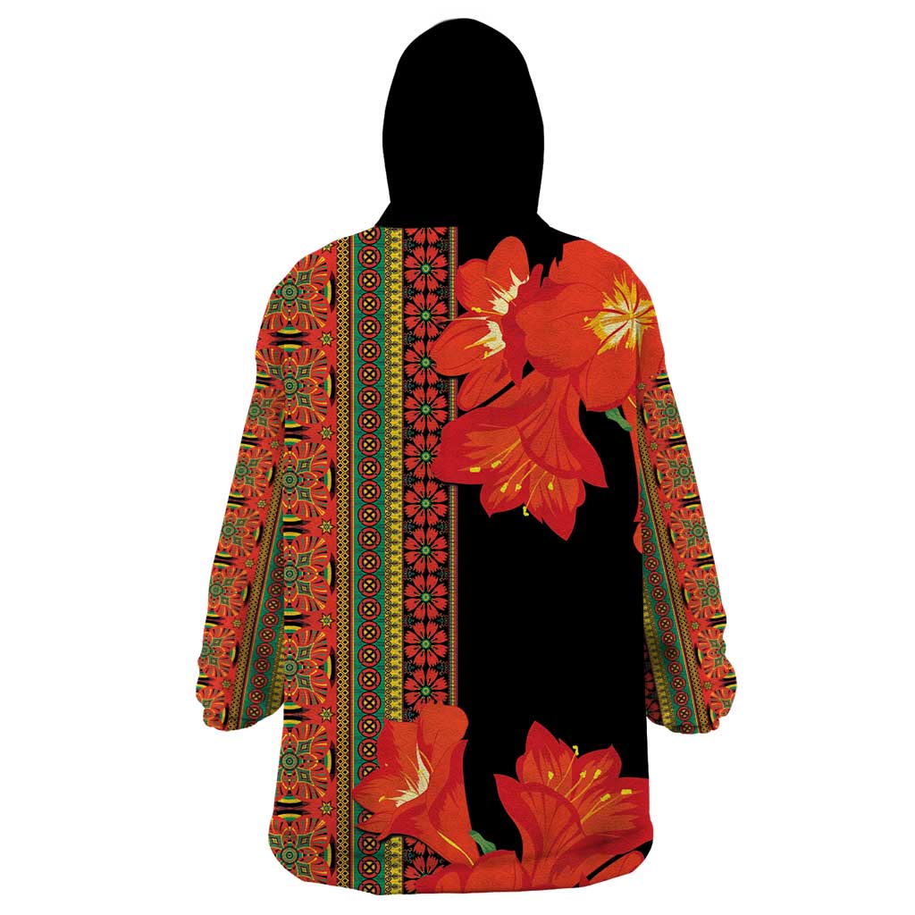 Africa Beauty Clivia Miniata Flowers Wearable Blanket Hoodie - Wonder Print Shop