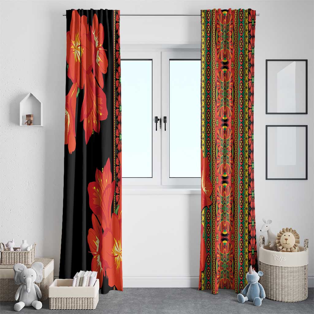 Africa Beauty Clivia Miniata Flowers Window Curtain - Wonder Print Shop