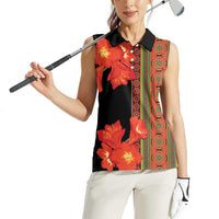 Africa Beauty Clivia Miniata Flowers Women Sleeveless Polo Shirt - Wonder Print Shop