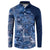 Africa Floral mix Maasai Shuka Button Sweatshirt Blue Moitf LT9 - Wonder Print Shop