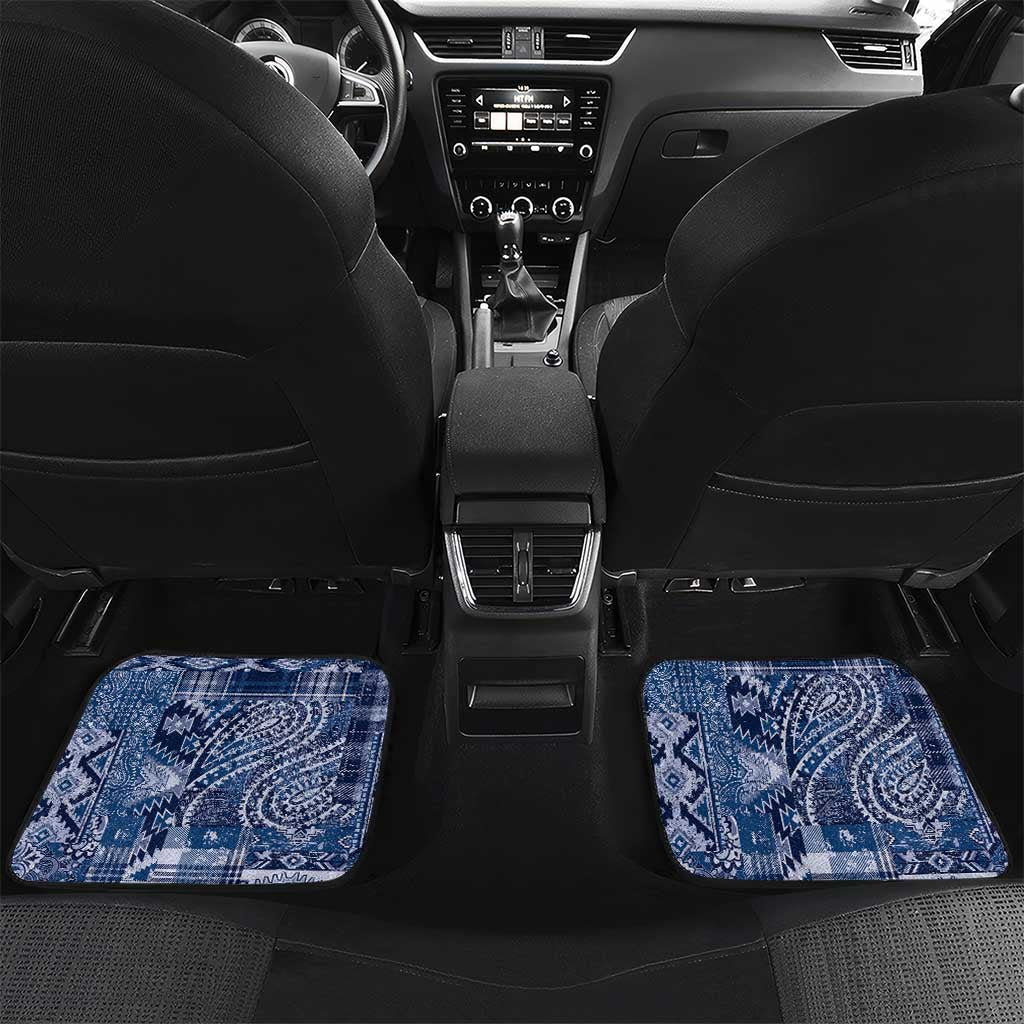 Africa Floral mix Maasai Shuka Car Mats Blue Moitf LT9 - Wonder Print Shop