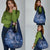 Africa Floral mix Maasai Shuka Grocery Bag Blue Moitf