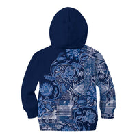 Africa Floral mix Maasai Shuka Kid Hoodie Blue Moitf - Wonder Print Shop