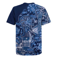 Africa Floral mix Maasai Shuka Rugby Jersey Blue Moitf - Wonder Print Shop