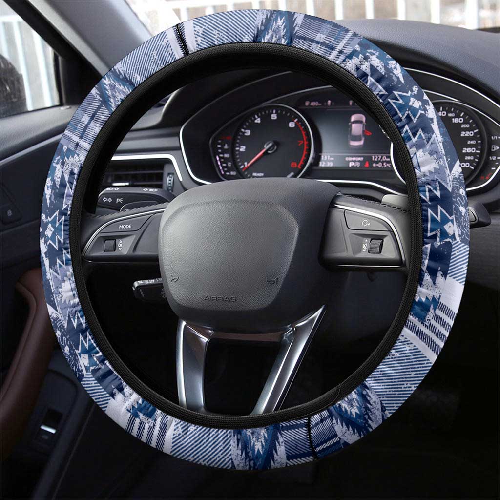 Africa Floral mix Maasai Shuka Steering Wheel Cover Blue Moitf - Wonder Print Shop