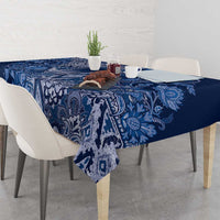 Africa Floral mix Maasai Shuka Tablecloth Blue Moitf - Wonder Print Shop