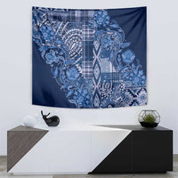 Africa Floral mix Maasai Shuka Tapestry Blue Moitf - Wonder Print Shop