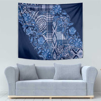 Africa Floral mix Maasai Shuka Tapestry Blue Moitf - Wonder Print Shop