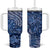 Africa Floral mix Maasai Shuka Tumbler With Handle Blue Moitf - Wonder Print Shop