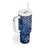 Africa Floral mix Maasai Shuka Tumbler With Handle Blue Moitf - Wonder Print Shop