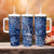 Africa Floral mix Maasai Shuka Tumbler With Handle Blue Moitf - Wonder Print Shop