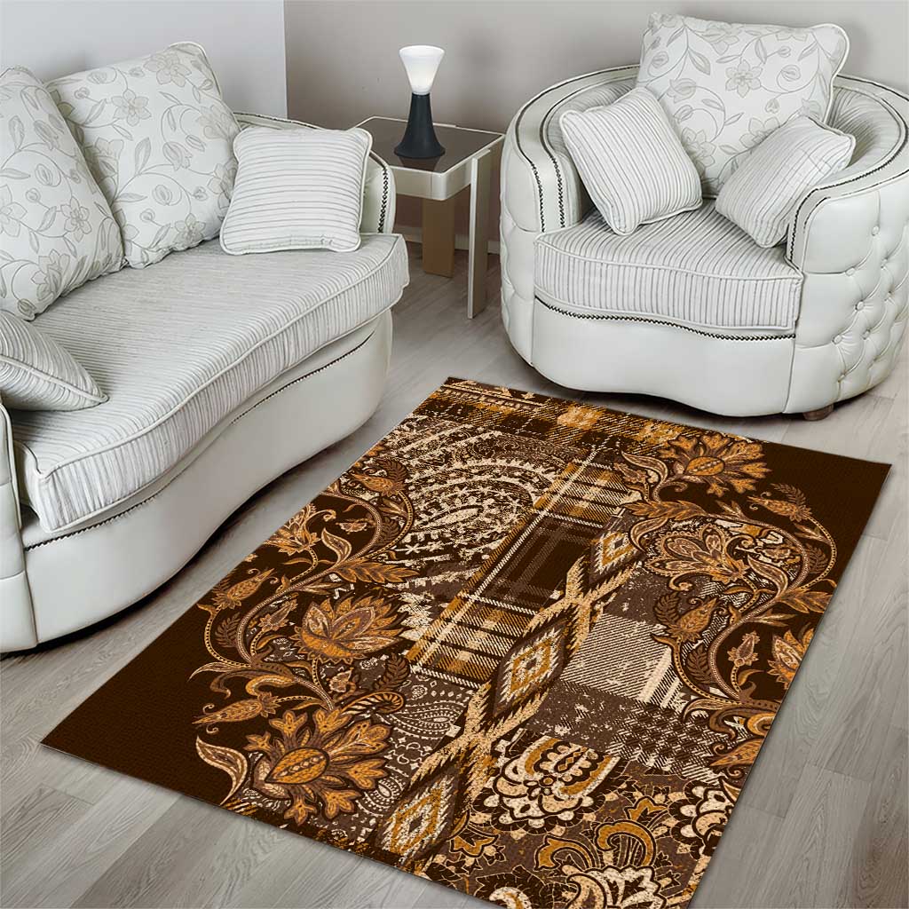 Africa Floral mix Maasai Shuka Area Rug Gold Moitf LT9 - Wonder Print Shop