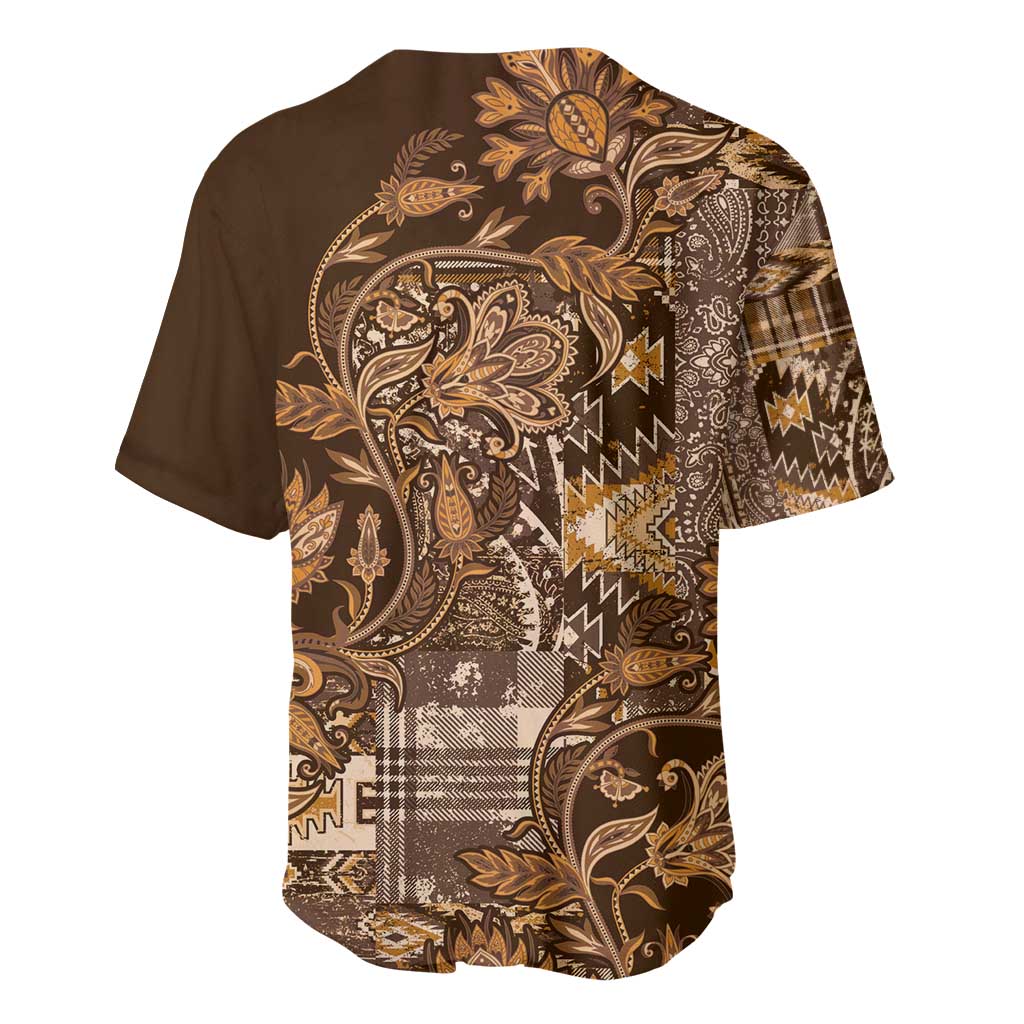Africa Floral mix Maasai Shuka Baseball Jersey Gold Moitf LT9 - Wonder Print Shop