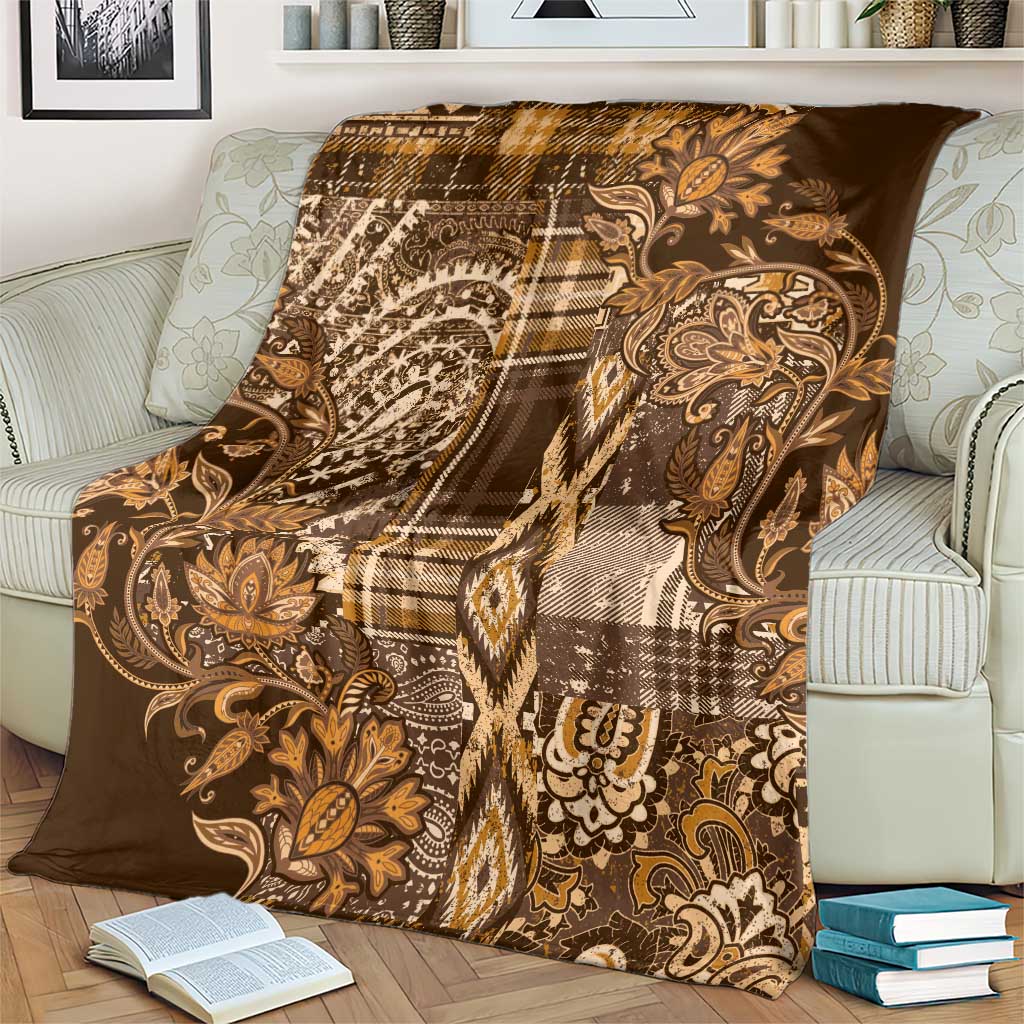 Africa Floral mix Maasai Shuka Blanket Gold Moitf