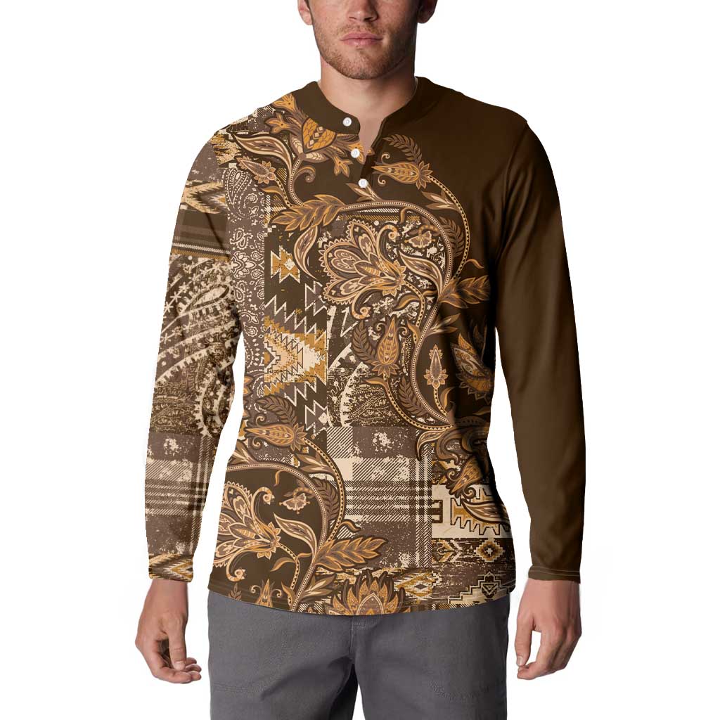 Africa Floral mix Maasai Shuka Button Sweatshirt Gold Moitf LT9 - Wonder Print Shop