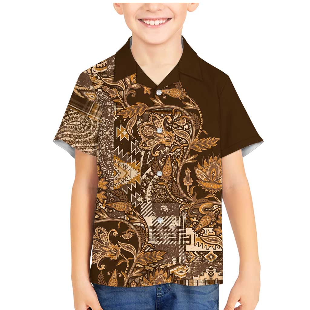 Africa Floral mix Maasai Shuka Family Matching Mermaid Dress and Hawaiian Shirt Gold Moitf LT9 - Wonder Print Shop