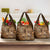 Africa Floral mix Maasai Shuka Grocery Bag Gold Moitf
