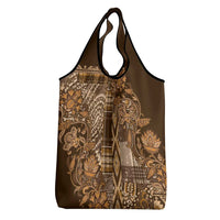 Africa Floral mix Maasai Shuka Grocery Bag Gold Moitf