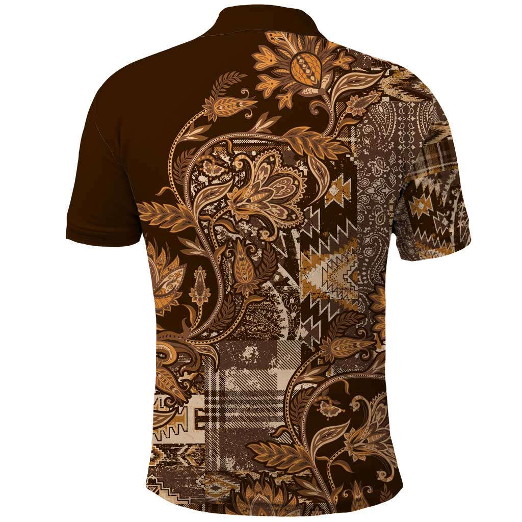 Africa Floral mix Maasai Shuka Polo Shirt Gold Moitf - Wonder Print Shop