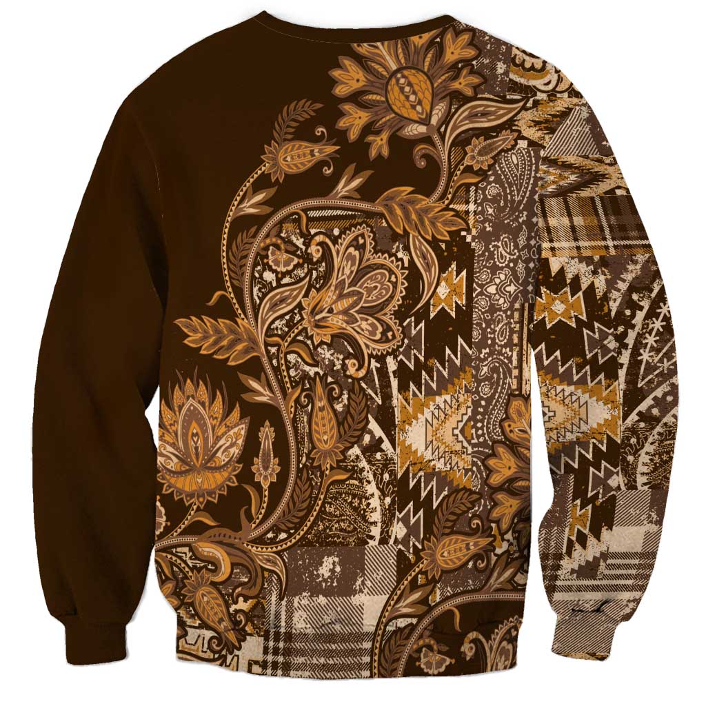 Africa Floral mix Maasai Shuka Sweatshirt Gold Moitf - Wonder Print Shop