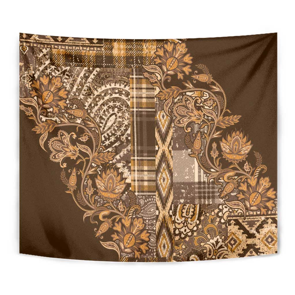 Africa Floral mix Maasai Shuka Tapestry Gold Moitf - Wonder Print Shop