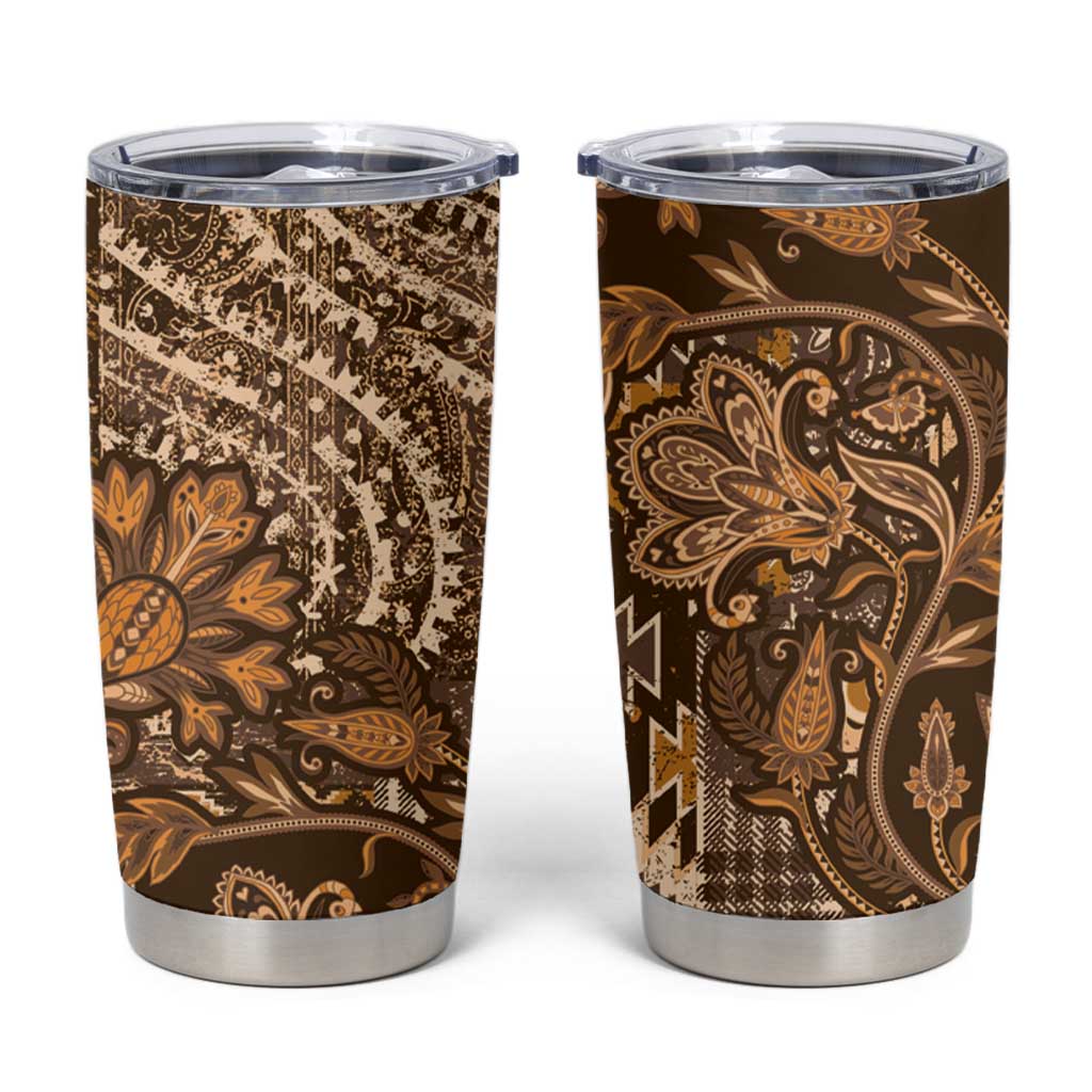 Africa Floral mix Maasai Shuka Tumbler Cup Gold Moitf - Wonder Print Shop