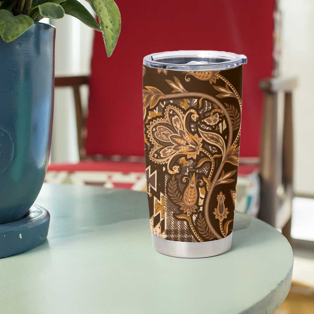 Africa Floral mix Maasai Shuka Tumbler Cup Gold Moitf - Wonder Print Shop