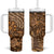 Africa Floral mix Maasai Shuka Tumbler With Handle Gold Moitf - Wonder Print Shop