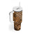 Africa Floral mix Maasai Shuka Tumbler With Handle Gold Moitf - Wonder Print Shop