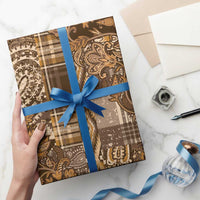 Africa Floral mix Maasai Shuka Wrapping Paper Gold Moitf - Wonder Print Shop