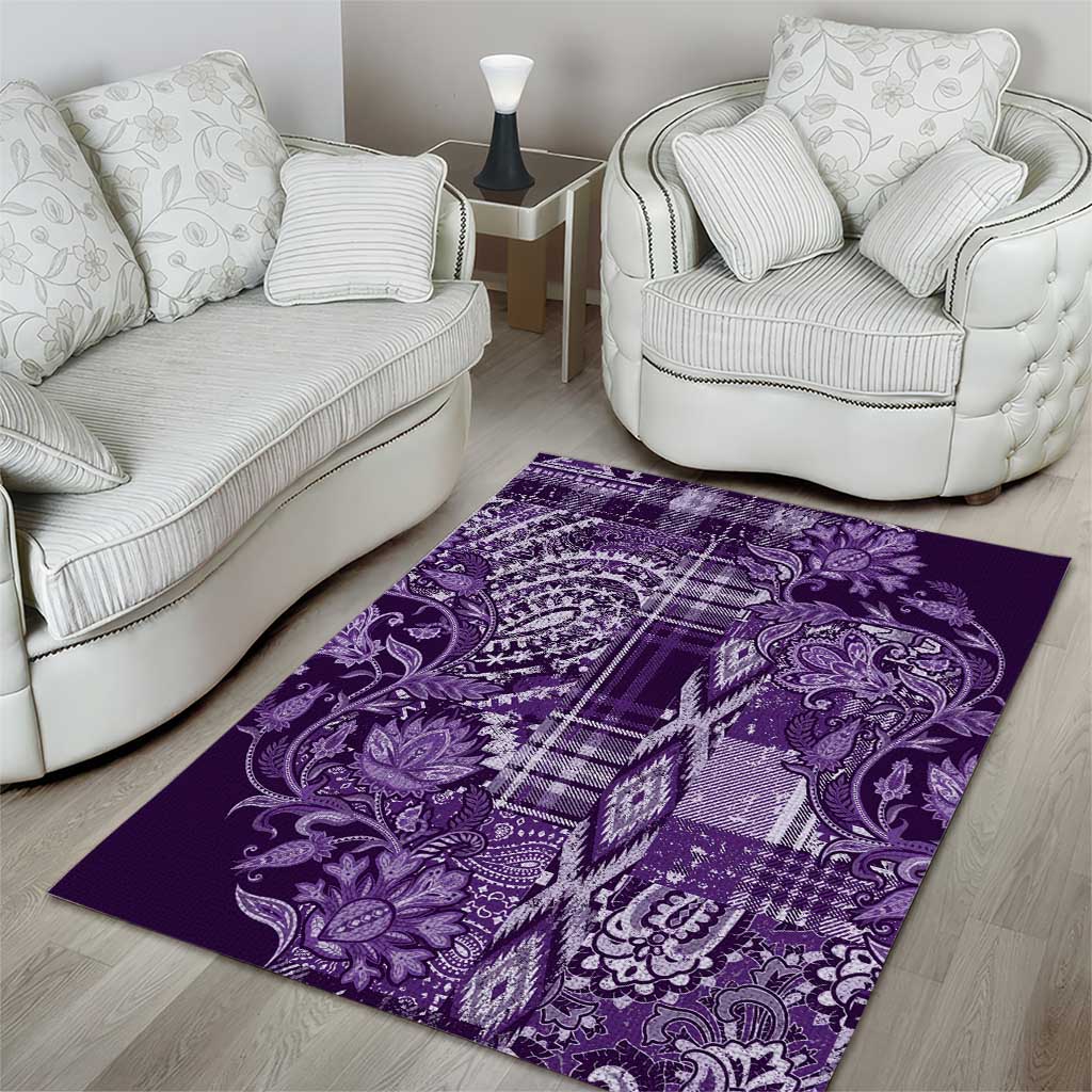 Africa Floral mix Maasai Shuka Area Rug Purple Moitf LT9 - Wonder Print Shop