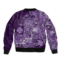 Africa Floral mix Maasai Shuka Bomber Jacket Purple Moitf LT9 - Wonder Print Shop