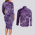 Africa Floral mix Maasai Shuka Couples Matching Long Sleeve Bodycon Dress and Long Sleeve Button Shirt Purple Moitf LT9 - Wonder Print Shop