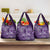 Africa Floral mix Maasai Shuka Grocery Bag Purple Moitf