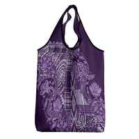 Africa Floral mix Maasai Shuka Grocery Bag Purple Moitf