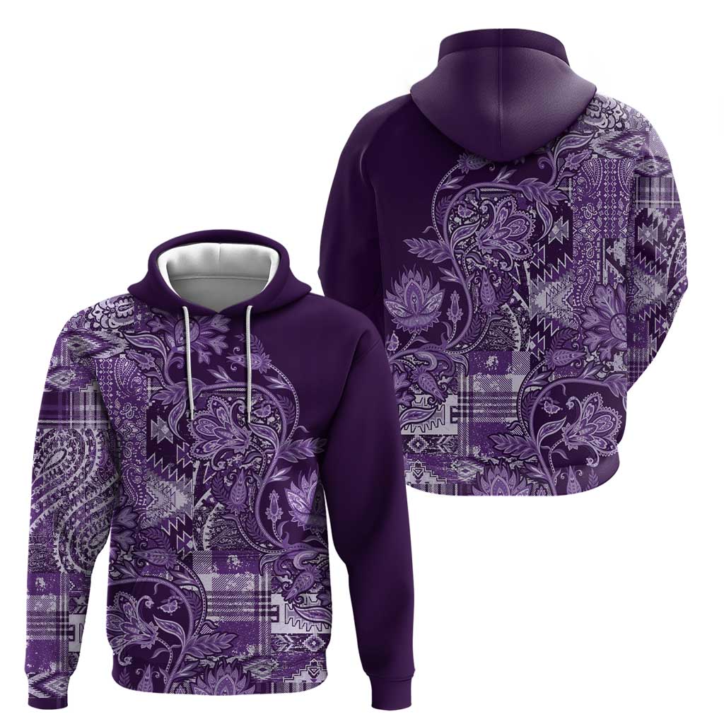 Africa Floral mix Maasai Shuka Hoodie Purple Moitf - Wonder Print Shop