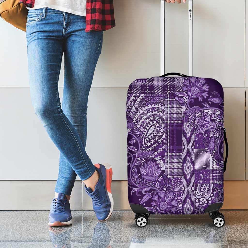 Africa Floral mix Maasai Shuka Luggage Cover Purple Moitf - Wonder Print Shop