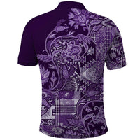 Africa Floral mix Maasai Shuka Polo Shirt Purple Moitf - Wonder Print Shop