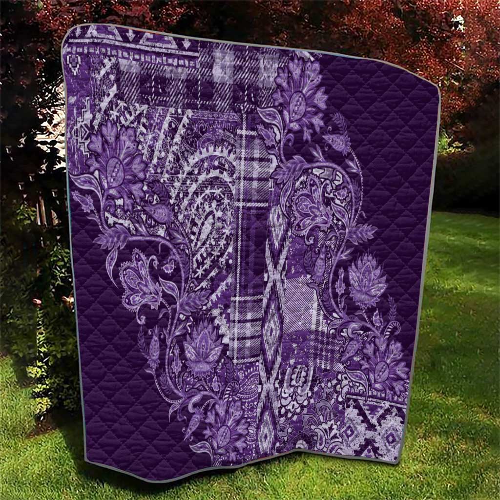 Africa Floral mix Maasai Shuka Quilt Purple Moitf - Wonder Print Shop