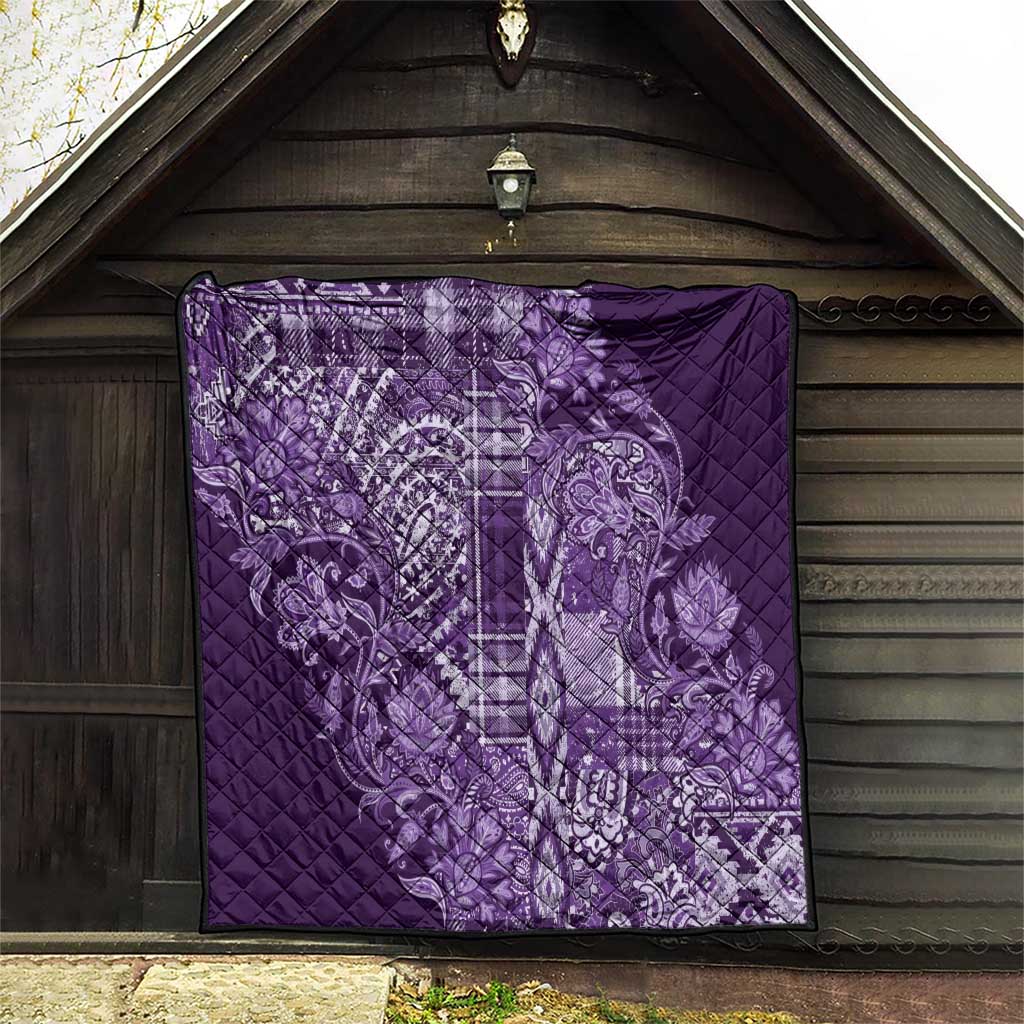Africa Floral mix Maasai Shuka Quilt Purple Moitf - Wonder Print Shop