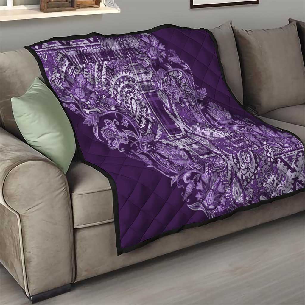 Africa Floral mix Maasai Shuka Quilt Purple Moitf - Wonder Print Shop